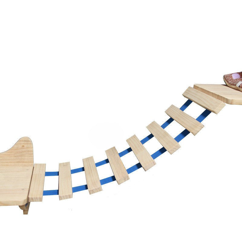 Wall Climbing Frame For Cats With Suspended Platform And Ladder