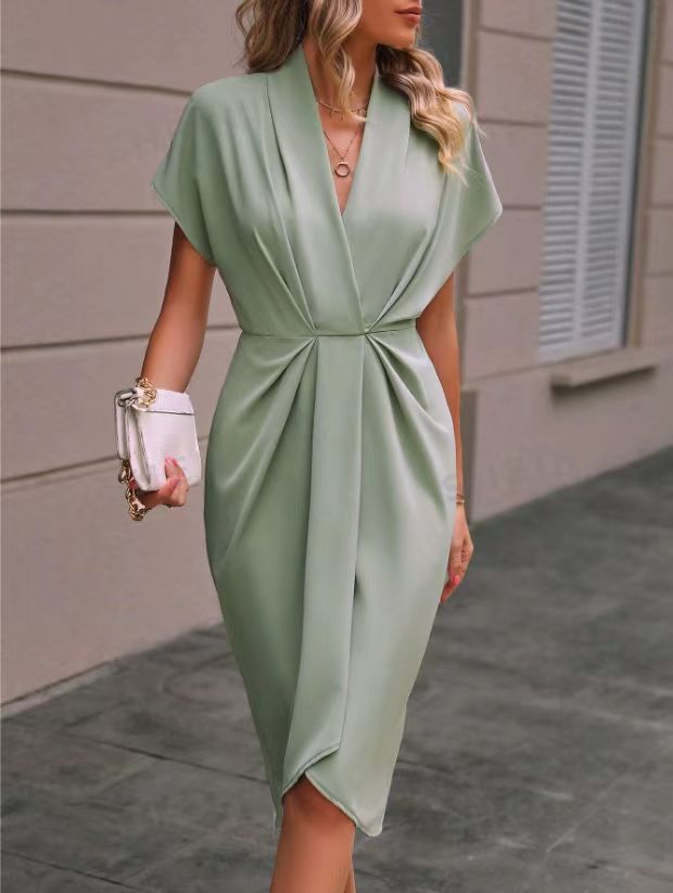 Nadia | Vestido Midi Cruzado – Elegante e Feminino