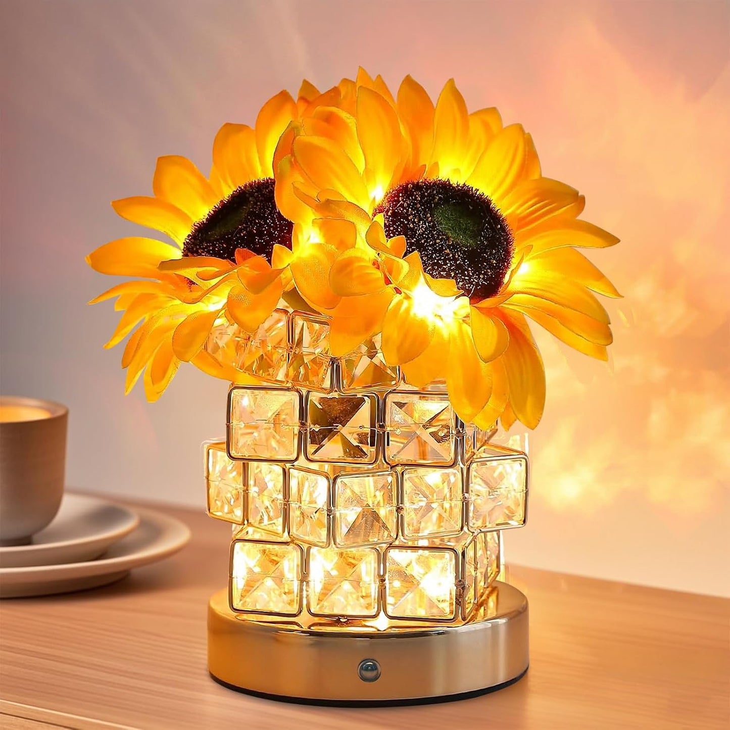 Lampe De Table Tournesol – Lumière Chaleureuse Et Décorative
