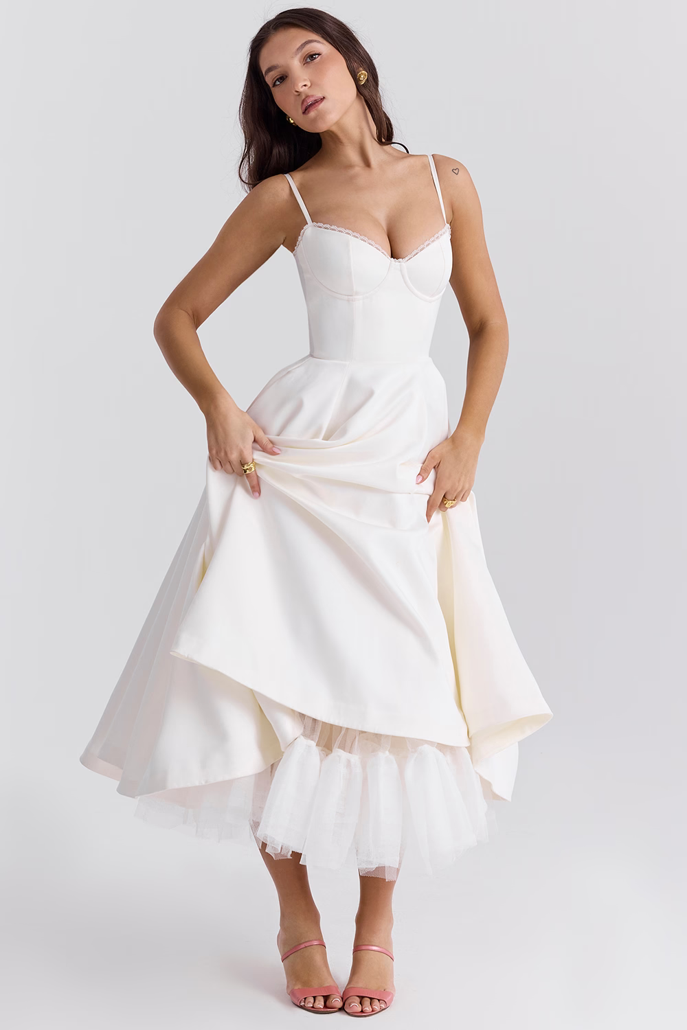 Lory | Midi Dress with Straps – Classic Glamour and Lightness