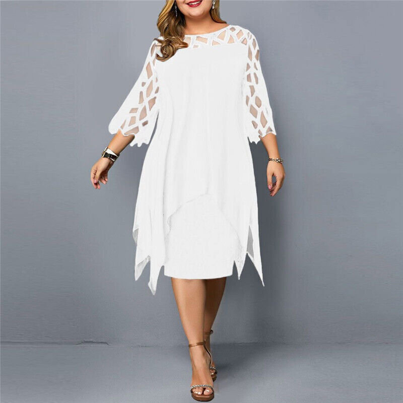 Blandine | Plus Size Evening Dress – Elegant Style and Asymmetrical Hem
