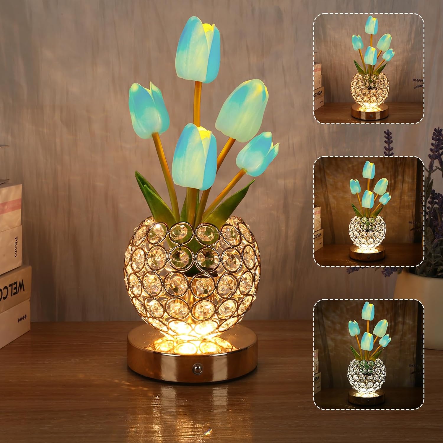 Lampe De Chevet Tactile – Éclat Cristallin Élégant