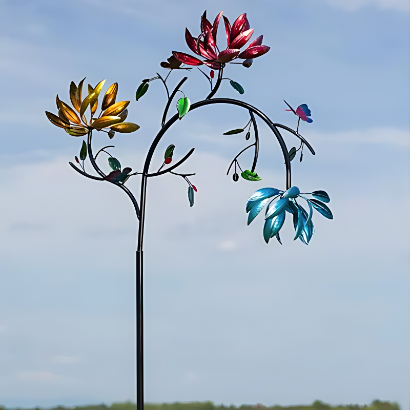 Blumenwindspiel für den Garten – Drehende und Bunte Dekoration