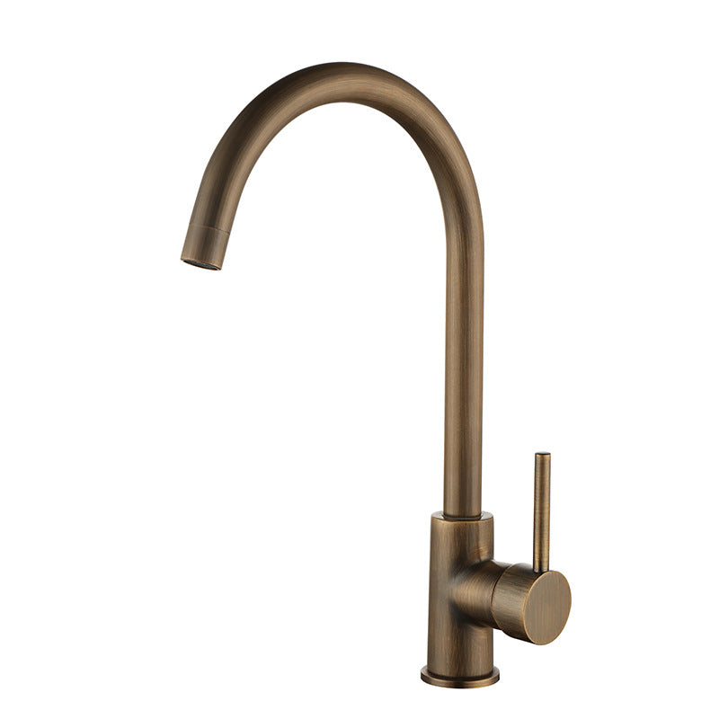 Robinet de Cuisine Élégant – Bronze Antique et Design Raffiné
