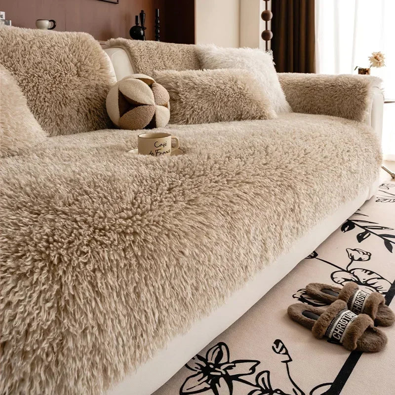 Soft Plush Sofa Cover - Absolute Comfort and Elegant Style