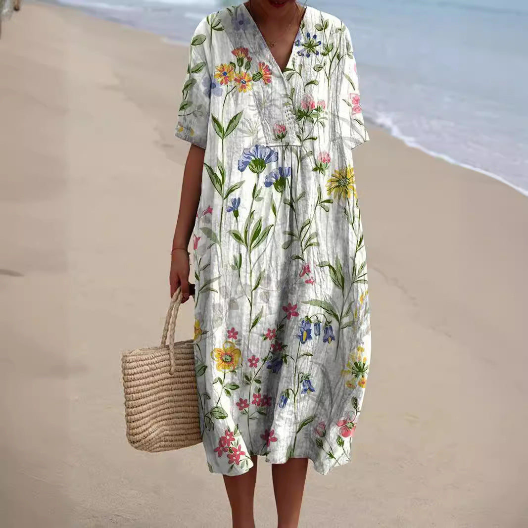Sabrine | Vestido Midi Feminino – Leveza e Espírito Estival 