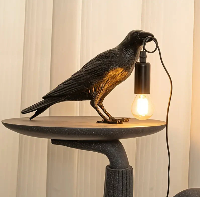 Dekorativ Lampa — Kråka För Mystisk Stämning 