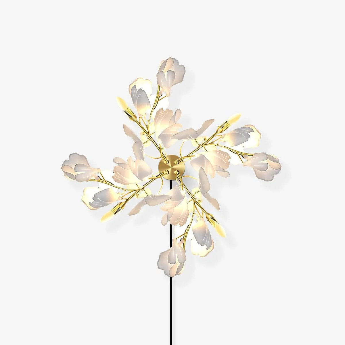 Lampă de perete florală - Eleganță aurie și lumină moale