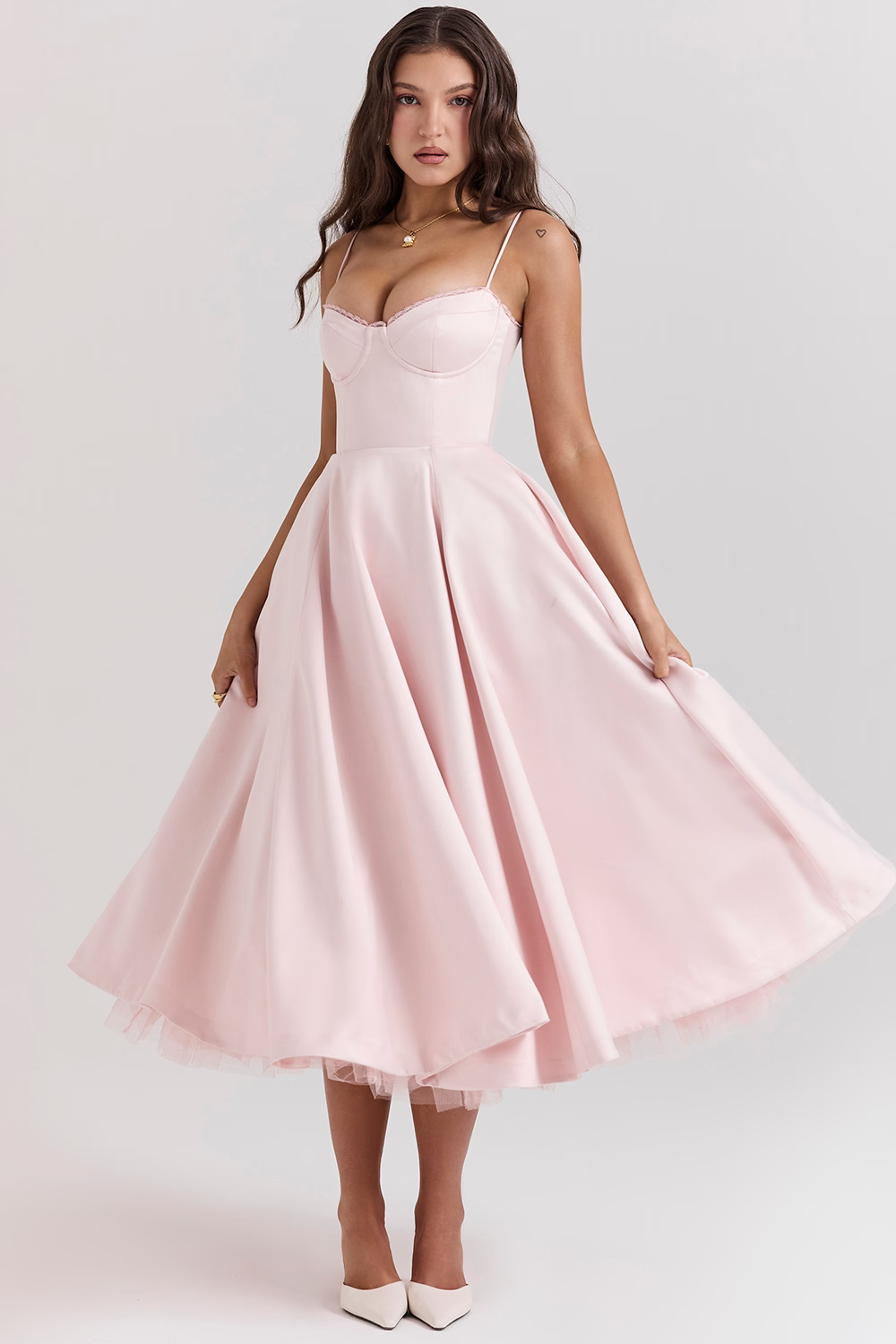 Lory | Midi Dress with Straps – Classic Glamour and Lightness 