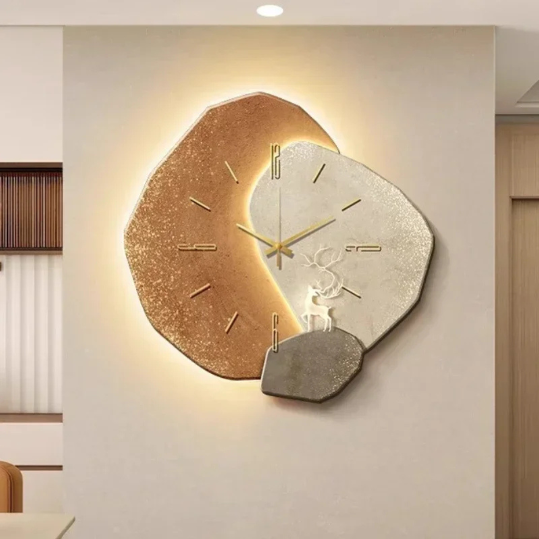 Stort Väggur – Modern Design Och Ambient LED-ljus 