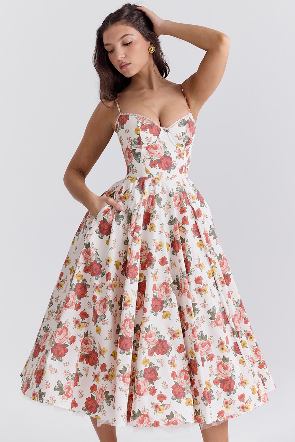 Lory | Midi Dress with Straps – Classic Glamour and Lightness 