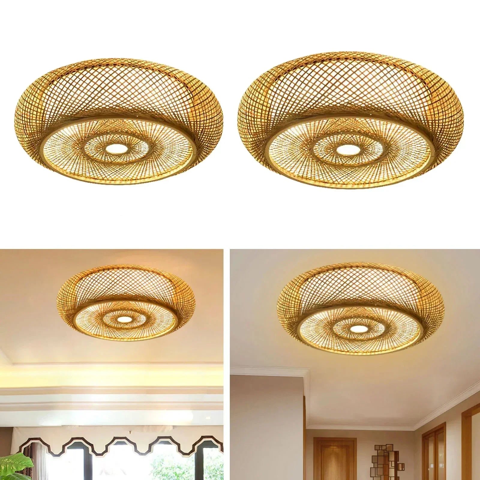 Candeeiro de suspensão em bambu natural - Elegância e autenticidade