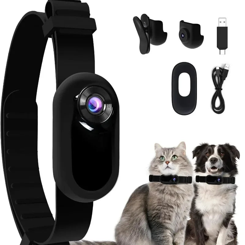 犬猫用ミニカメラ首輪-没入型ビジョン＆HD