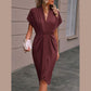 Nadia | Vestido Midi Cruzado – Elegante e Feminino 