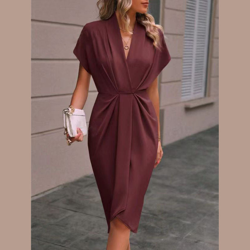 Nadia | Vestido Midi Cruzado – Elegante e Feminino 
