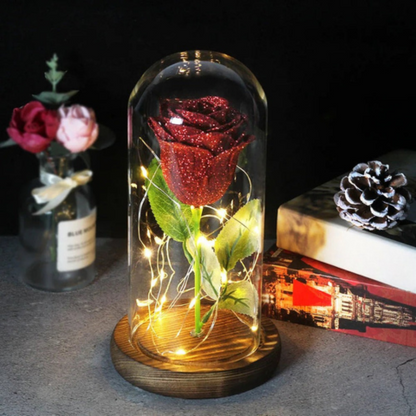 Evig Blomma Under LED Kupa – Poetisk och Ljus Charm 