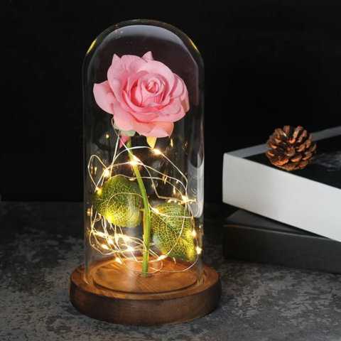 Evig Blomma Under LED Kupa – Poetisk och Ljus Charm 