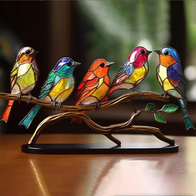 Ornamento Decorativo – Pássaros Pousados Sobre Um Ramos 