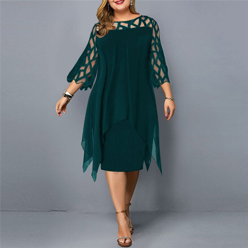 Blandine | Plus Size Evening Dress – Elegant Style and Asymmetrical Hem 