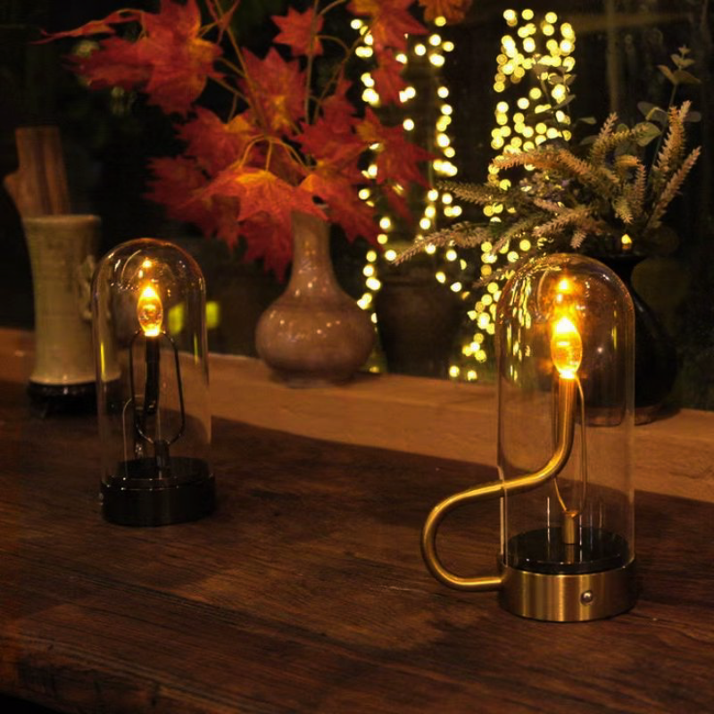 Stolová Lampa — Teplé Osvetlenie Efekt Plameňa 