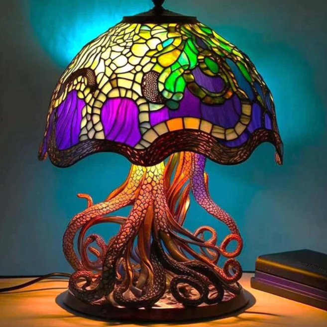 Soothing Stained Glass Lamp – Soft Light and Warm Atmosphere 