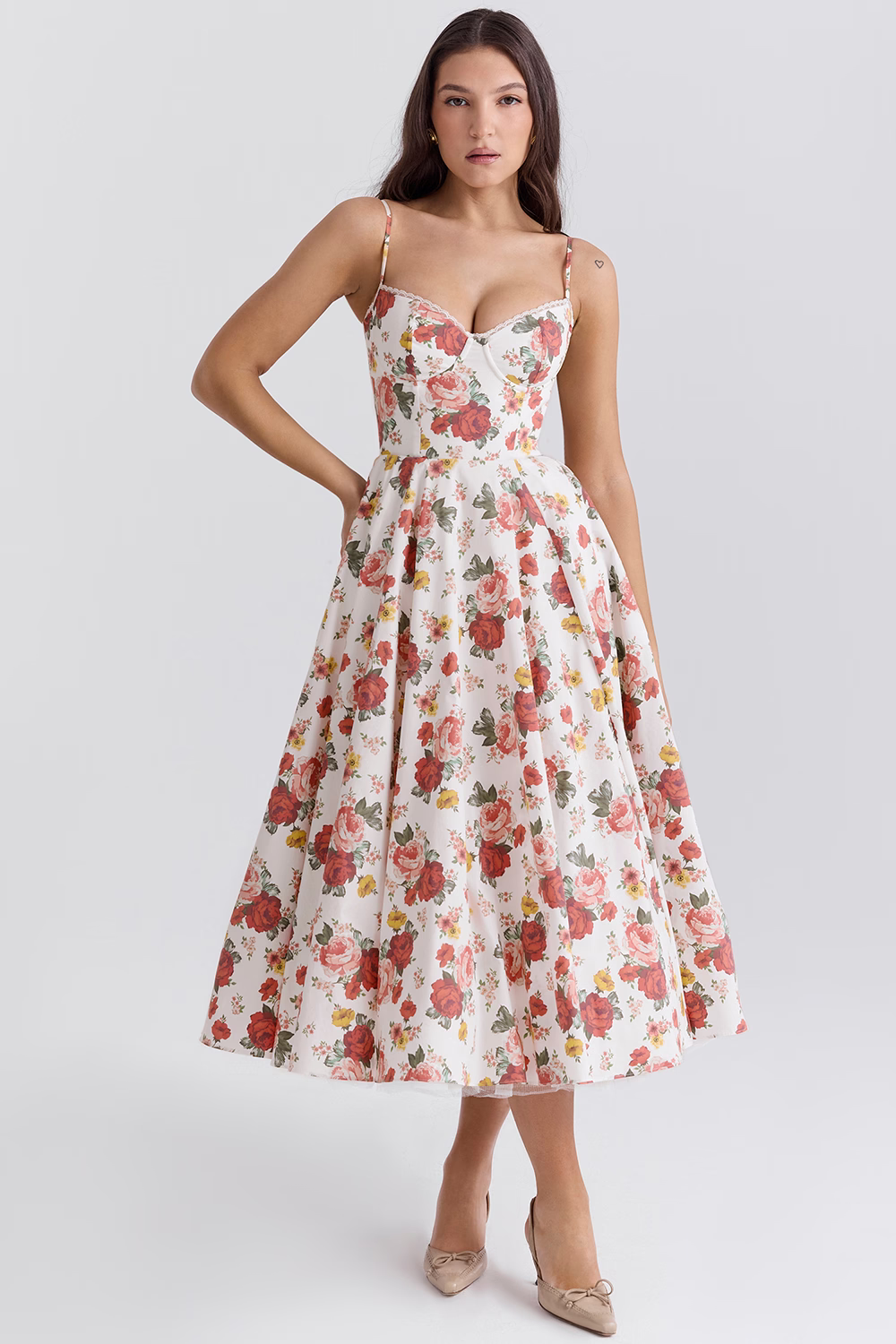 Lory | Midi Dress with Straps – Classic Glamour and Lightness 