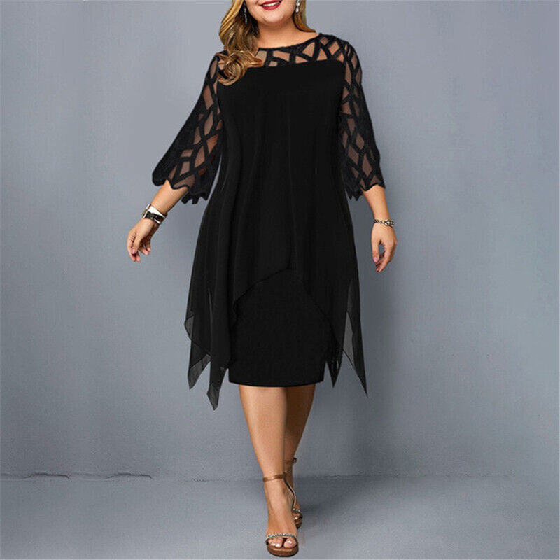 Blandine | Plus Size Evening Dress – Elegant Style and Asymmetrical Hem 