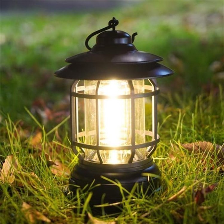 Lampă de camping retro LED - stil vintage și funcționalitate