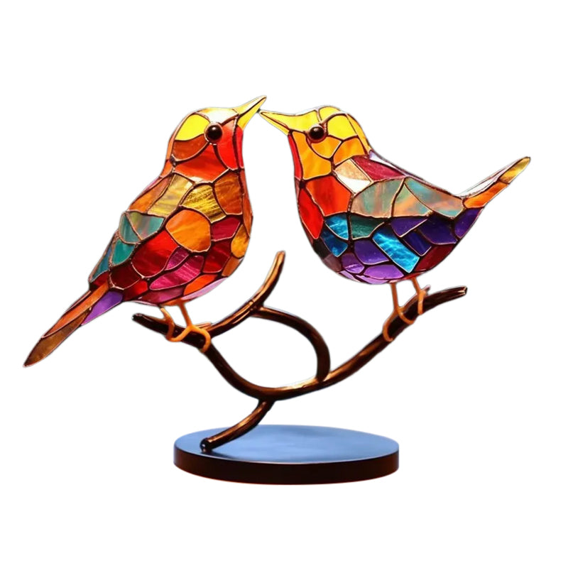 Ornamento Decorativo – Pássaros Pousados Sobre Um Ramos 