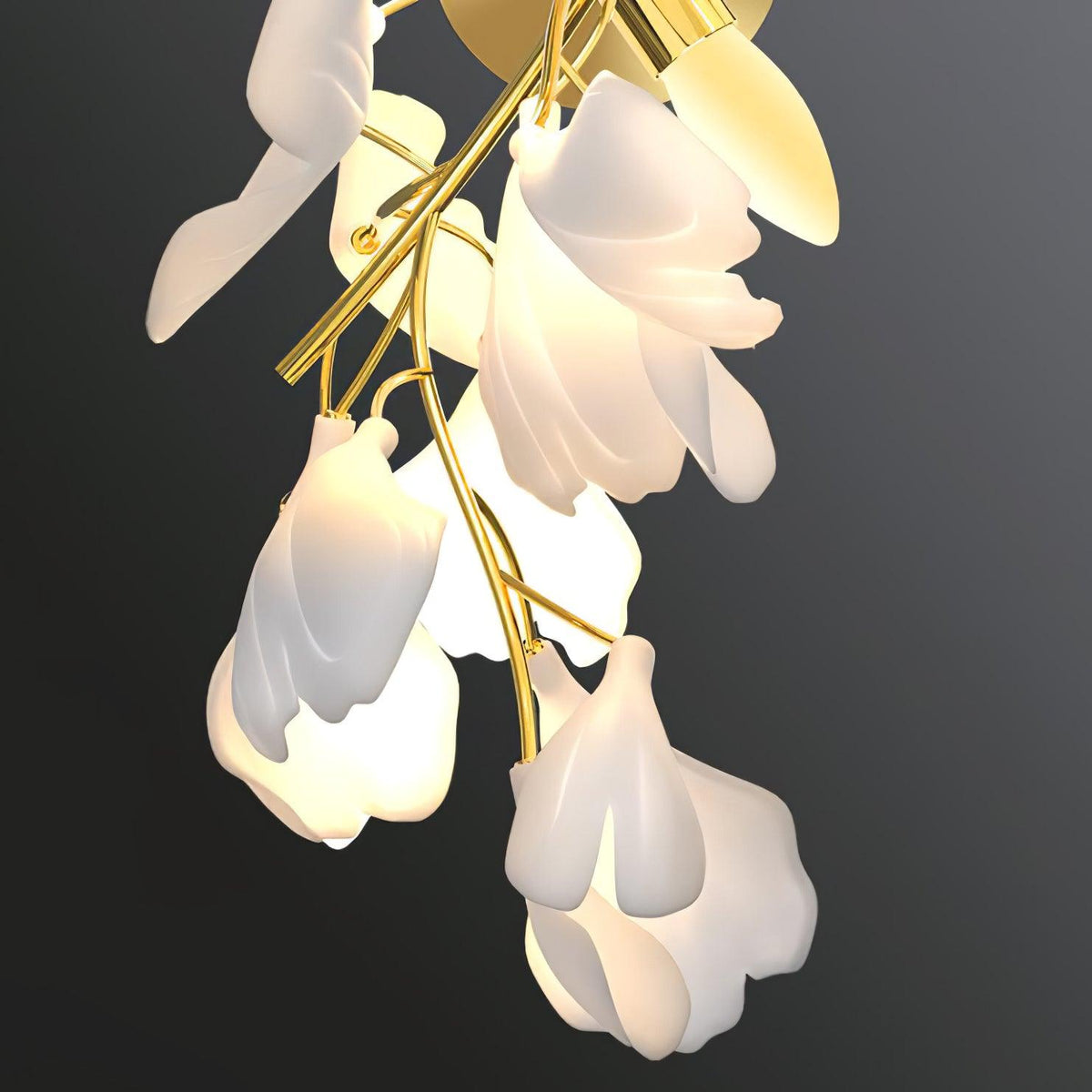 Lampă de perete florală - Eleganță aurie și lumină moale