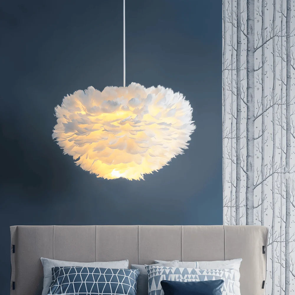 Lampe Suspendue Plumes — Éclairage Doux & Style Raffiné