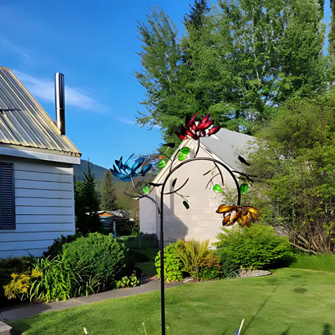 Blumenwindspiel für den Garten – Drehende und Bunte Dekoration 